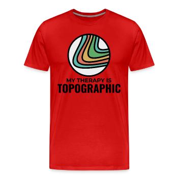 Meine Therapie ist topographisch GIS Höhenlinien Karte - Männer Premium Bio T-Shirt - Rot - Vorne - Damien (186cm)