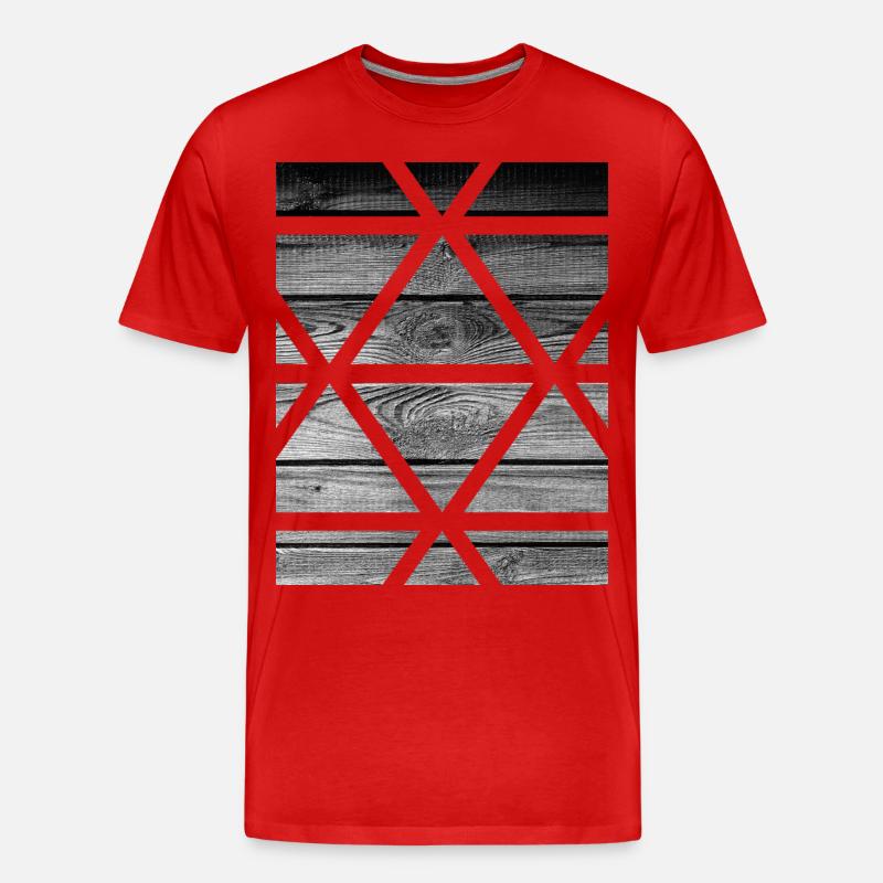Holz - Männer Premium Bio T-Shirt - Rot
