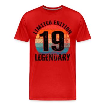 Happy Birthday - 19th birthday - Men's Premium Organic T-Shirt - red - Front - Damien (186cm)