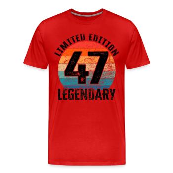 Happy Birthday - 47. Geburtstag - Männer Premium Bio T-Shirt - Rot - Vorne - Damien (186cm)