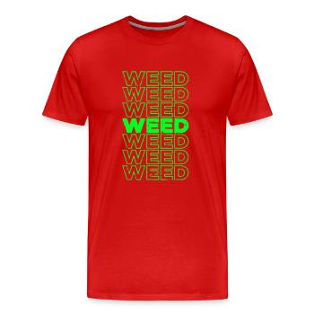 WEED GRAS - TCH Kiffen Marihuana Haschisch - Männer Premium Bio T-Shirt - Rot - Vorne - Damien (186cm)