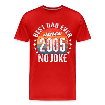 Meilleur papa du monde depuis 2005 No Fake - T-shirt bio Premium Homme - rouge - Devant - Damien (186cm)