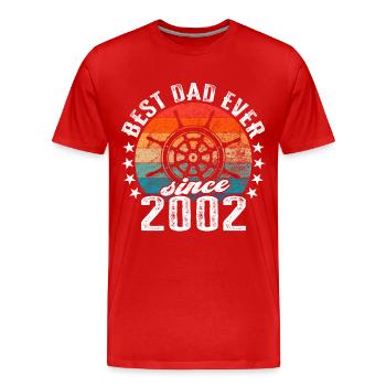 Bester Papa der Welt seit 2002 Kapitän - Männer Premium Bio T-Shirt - Rot - Vorne - Damien (186cm)