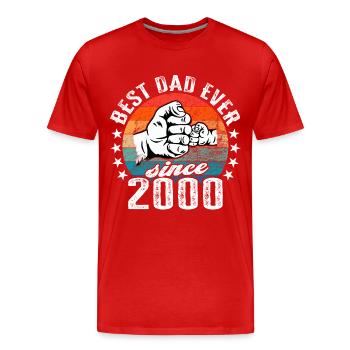 Best dad in the world since 2000 Father's Day - Men's Premium Organic T-Shirt - red - Front - Damien (186cm)