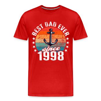 Meilleur père du monde depuis 1998 présentateur - T-shirt bio Premium Homme - rouge - Devant - Damien (186cm)