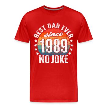 Bester Papa der Welt seit 1989 Kapitän - Männer Premium Bio T-Shirt - Rot - Vorne - Damien (186cm)