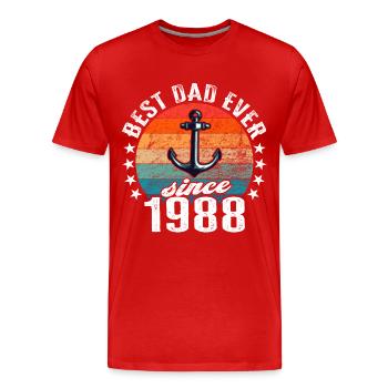 Best dad in the world since 1988 captain - Men's Premium Organic T-Shirt - red - Front - Damien (186cm)