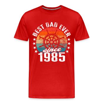 Bester Papa der Welt seit 1985 Anker - Männer Premium Bio T-Shirt - Rot - Vorne - Damien (186cm)