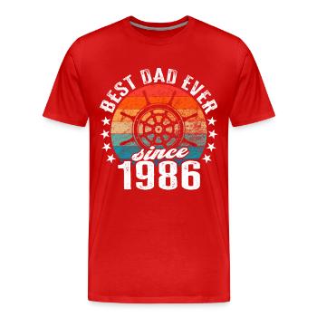 Best dad in the world since 1986 captain - Men's Premium Organic T-Shirt - red - Front - Damien (186cm)
