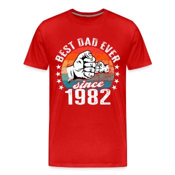 Bester Papa der Welt seit 1982 Vatertag - Männer Premium Bio T-Shirt - Rot - Vorne - Damien (186cm)