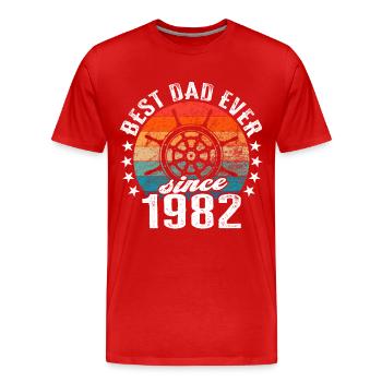 Bester Papa der Welt seit 1982 Kapitän - Männer Premium Bio T-Shirt - Rot - Vorne - Damien (186cm)