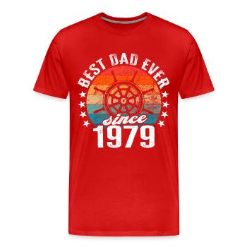 Best dad in the world since 1979 captain - Men's Premium Organic T-Shirt - red - Front - Damien (186cm)