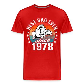 Bester Papa der Welt seit 1978 Vatertag - Männer Premium Bio T-Shirt - Rot - Vorne - Damien (186cm)