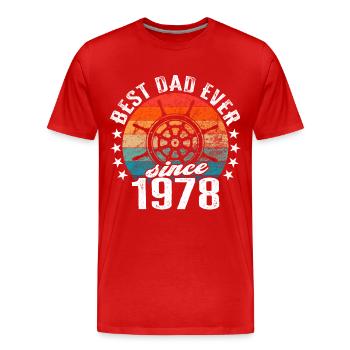 Bester Papa der Welt seit 1978 Kapitän - Männer Premium Bio T-Shirt - Rot - Vorne - Damien (186cm)