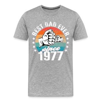 Bester Papa der Welt seit 1977 Vatertag - Männer Premium Bio T-Shirt - Grau meliert - Vorne - Damien (186cm)