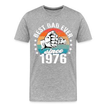 Best dad in the world since 1976 Father's Day - Men's Premium Organic T-Shirt - heather grey - Front - Damien (186cm)