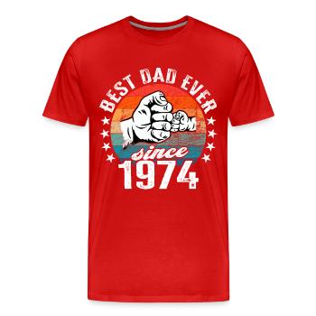 Bester Papa der Welt seit 1974 Vatertag - Männer Premium Bio T-Shirt - Rot - Vorne - Damien (186cm)