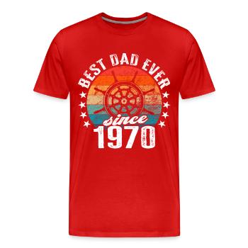Best dad in the world since 1970 captain - Men's Premium Organic T-Shirt - red - Front - Damien (186cm)