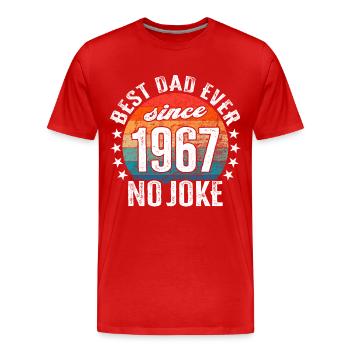 Bester Papa der Welt seit 1967 No Joke - Männer Premium Bio T-Shirt - Rot - Vorne - Damien (186cm)