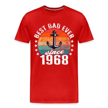 Meilleur père du monde depuis 1968 présentateur - T-shirt bio Premium Homme - rouge - Devant - Damien (186cm)