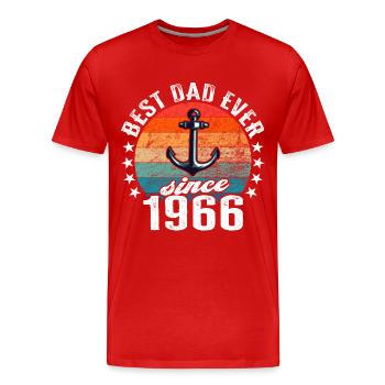 Meilleur père du monde depuis 1966 présentateur - T-shirt bio Premium Homme - rouge - Devant - Damien (186cm)