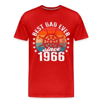Meilleur papa du monde depuis 1966 Fête des pères - T-shirt bio Premium Homme - rouge - Devant - Damien (186cm)