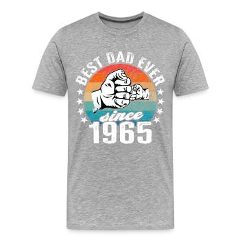 Meilleur papa du monde depuis 1965 Fête des pères - T-shirt bio Premium Homme - gris chiné - Devant - Damien (186cm)
