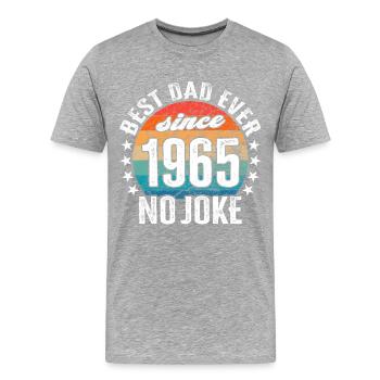 Meilleur père du monde depuis 1965 Pas de blague - T-shirt bio Premium Homme - gris chiné - Devant - Damien (186cm)