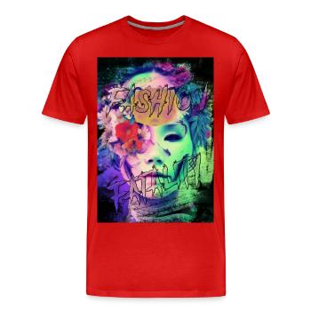 MODE-TODESFALL 1 - Männer Premium Bio T-Shirt - Rot - Vorne - Damien (186cm)