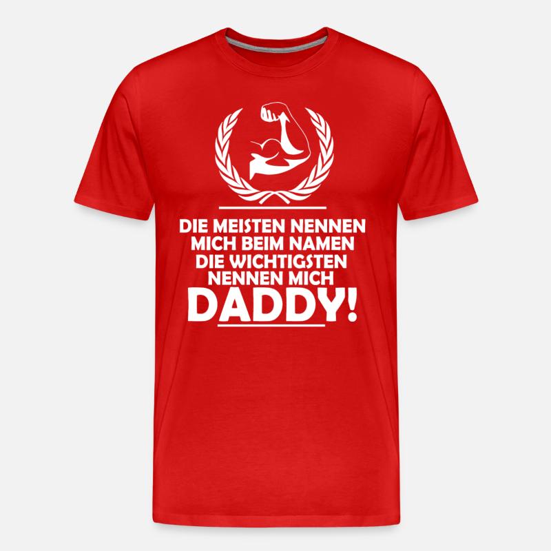 Daddy - Männer Premium Bio T-Shirt - Rot