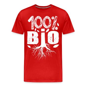 100 % Bio, agriculture magasin producteur bio - T-shirt bio Premium Homme - rouge - Devant - Damien (186cm)