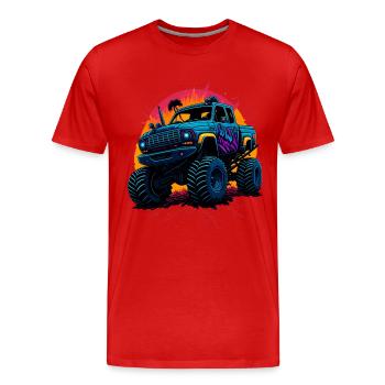 Monster truck - T-shirt bio Premium Homme - rouge - Devant - Damien (186cm)