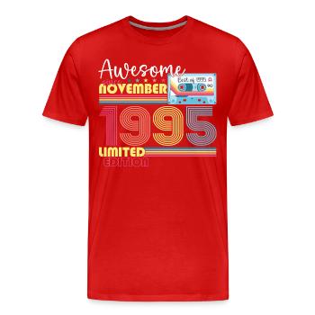 November born 1995 27th birthday gift - Men's Premium Organic T-Shirt - red - Front - Damien (186cm)