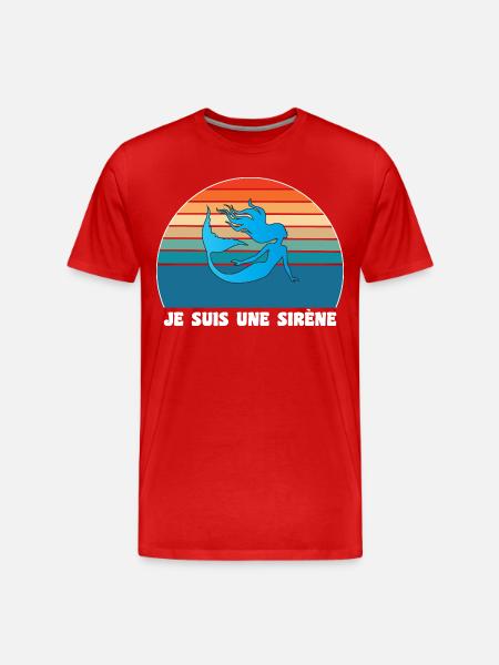 Little Mermaid Humor - Men's Premium Organic T-Shirt - red