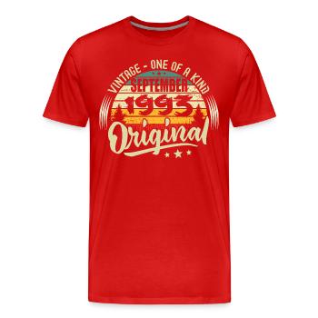 September 1993 Jubiläum 1993 September 1993 - Männer Premium Bio T-Shirt - Rot - Vorne - Damien (186cm)