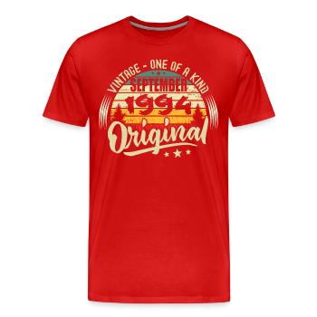 September 1994 Anniversary 1994 September 1994 - Men's Premium Organic T-Shirt - red - Front - Damien (186cm)
