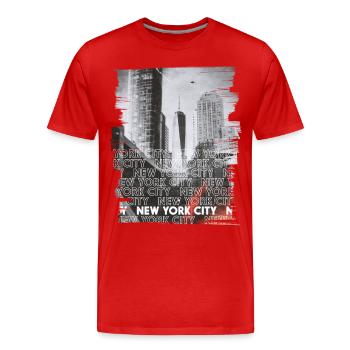 NEW YORK CITY - Männer Premium Bio T-Shirt - Rot - Vorne - Damien (186cm)