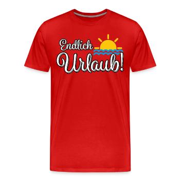 Urlaub Meer Sonne Sommerzeit - Männer Premium Bio T-Shirt - Rot - Vorne - Damien (186cm)