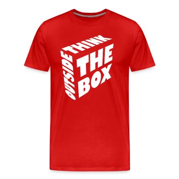 Think outside the box - Men's Premium Organic T-Shirt - red - Front - Damien (186cm)