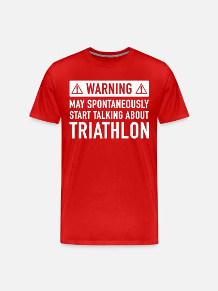 Funny Triathlon Gift Idea - Men's Premium Organic T-Shirt - red