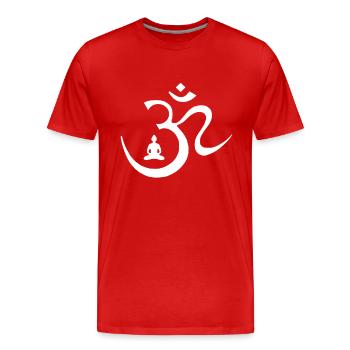 SYMBOLE T-OMM shirt - Bouddhisme Bouddha - T-shirt bio Premium Homme - rouge - Devant - Damien (186cm)