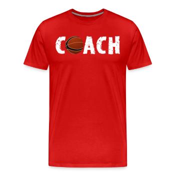entraîneur de basket-ball, entraîneur, entraîneur - T-shirt bio Premium Homme - rouge - Devant - Damien (186cm)
