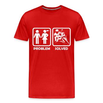 motorcycle superbike problem solution - Männer Premium Bio T-Shirt - Rot - Vorne - Damien (186cm)
