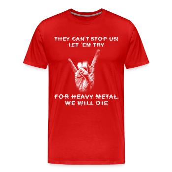 Heavy Metal - T-shirt bio Premium Homme - rouge - Devant - Damien (186cm)