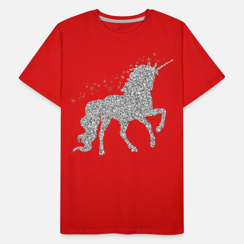 Das silberne glitzer Einhorn Männer Premium Bio T-Shirt