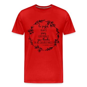 Soyez joyeux chrétiens chrétiens christianisme - T-shirt bio Premium Homme - rouge - Devant - Damien (186cm)