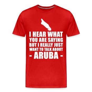 Lustige Aruba Urlaub Geschenkidee - Männer Premium Bio T-Shirt - Rot - Vorne - Damien (186cm)