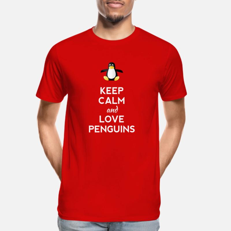 keep calm love Pinguine Linux nerd computer cpu lo Männer Premium Bio T-Shirt
