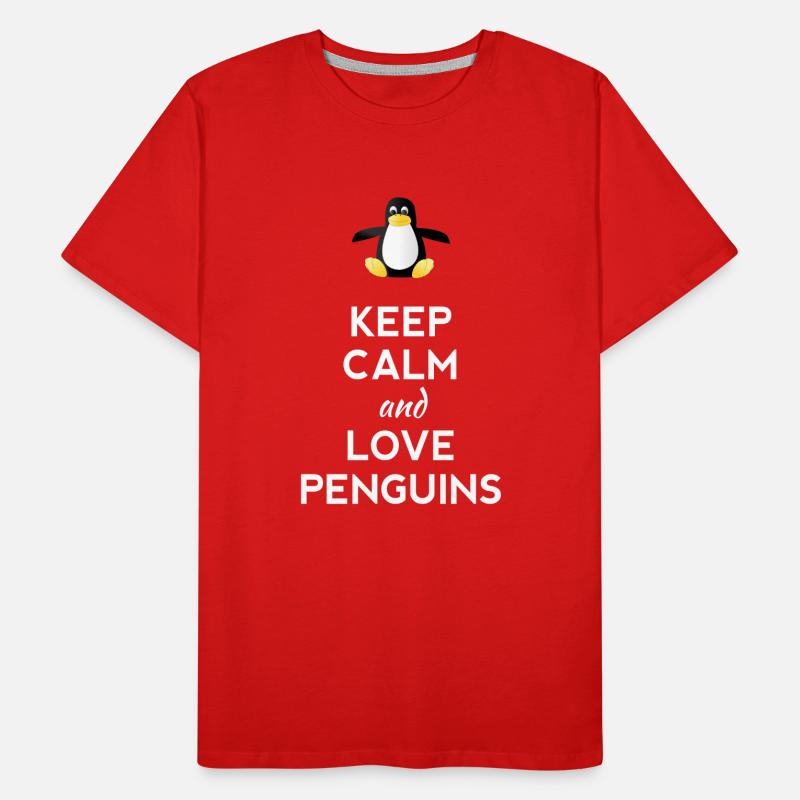 keep calm love pingouin Linux nerd ordinateur cpu lo T-shirt bio Premium Homme