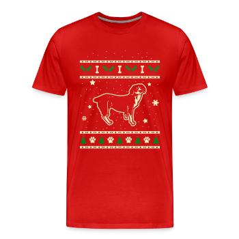 Entlebucher Weihnachtsgeschenk - Männer Premium Bio T-Shirt - Rot - Vorne - Damien (186cm)